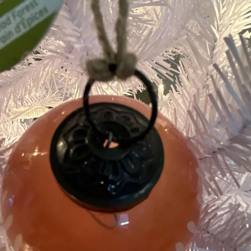 Gingerbread Forest Glass Round Ornament Brown White Christmas Holiday